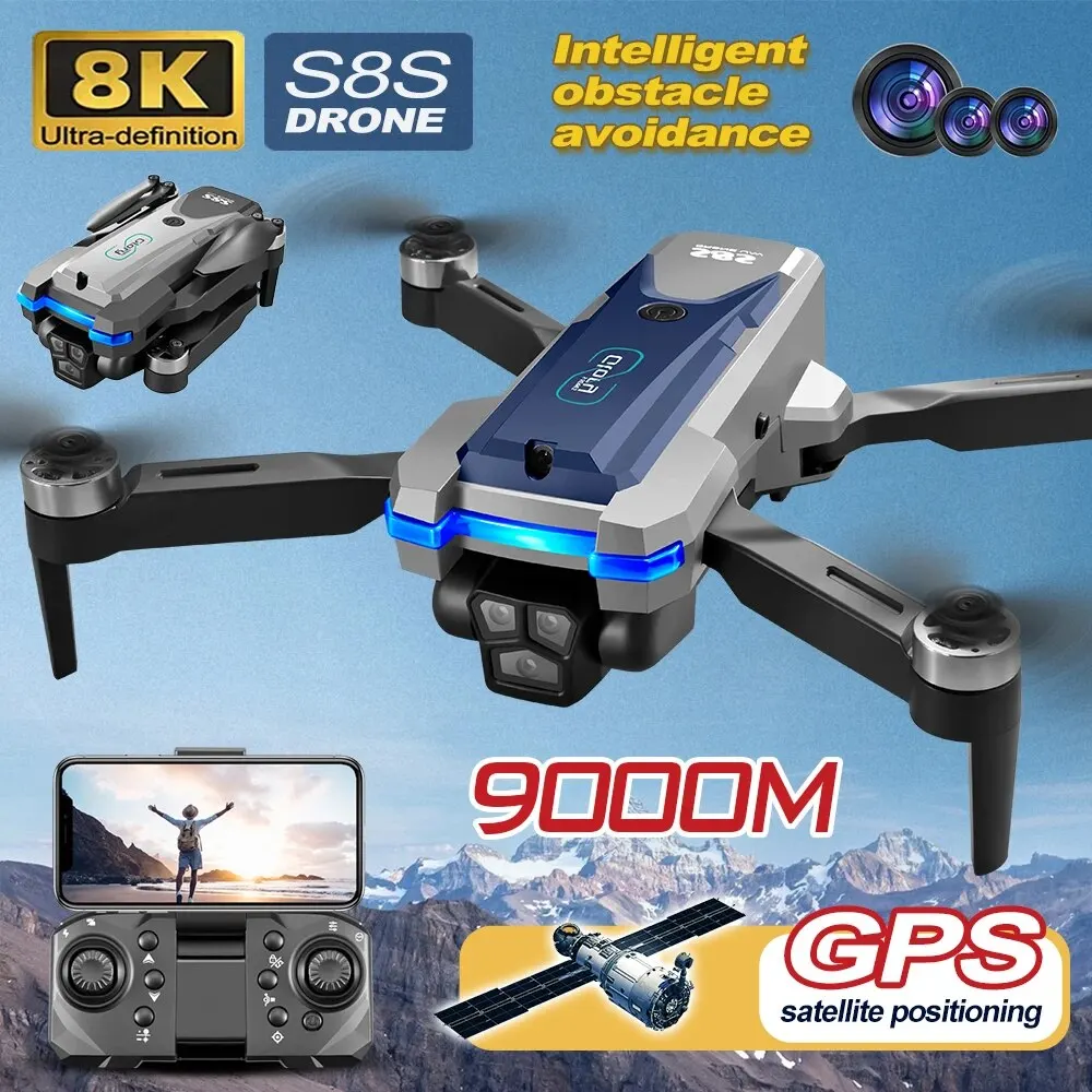 Drone Lidar - Складной Квадрокоптер S8S, GPS, Wi-Fi, 8K